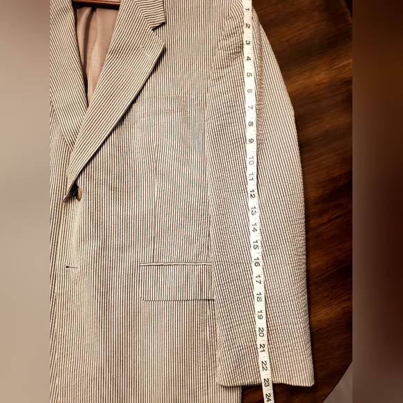 Seersucker Sport Coat - Stafford 40S - Picture 6 of 7